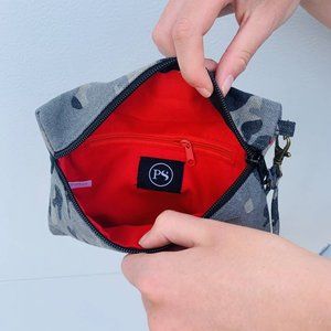 Canvas Clutch/Wristlet - Camo with Red Stripe